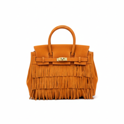 SİERRA TURUNCU - HERMES MODEL SÜET ÇANTA