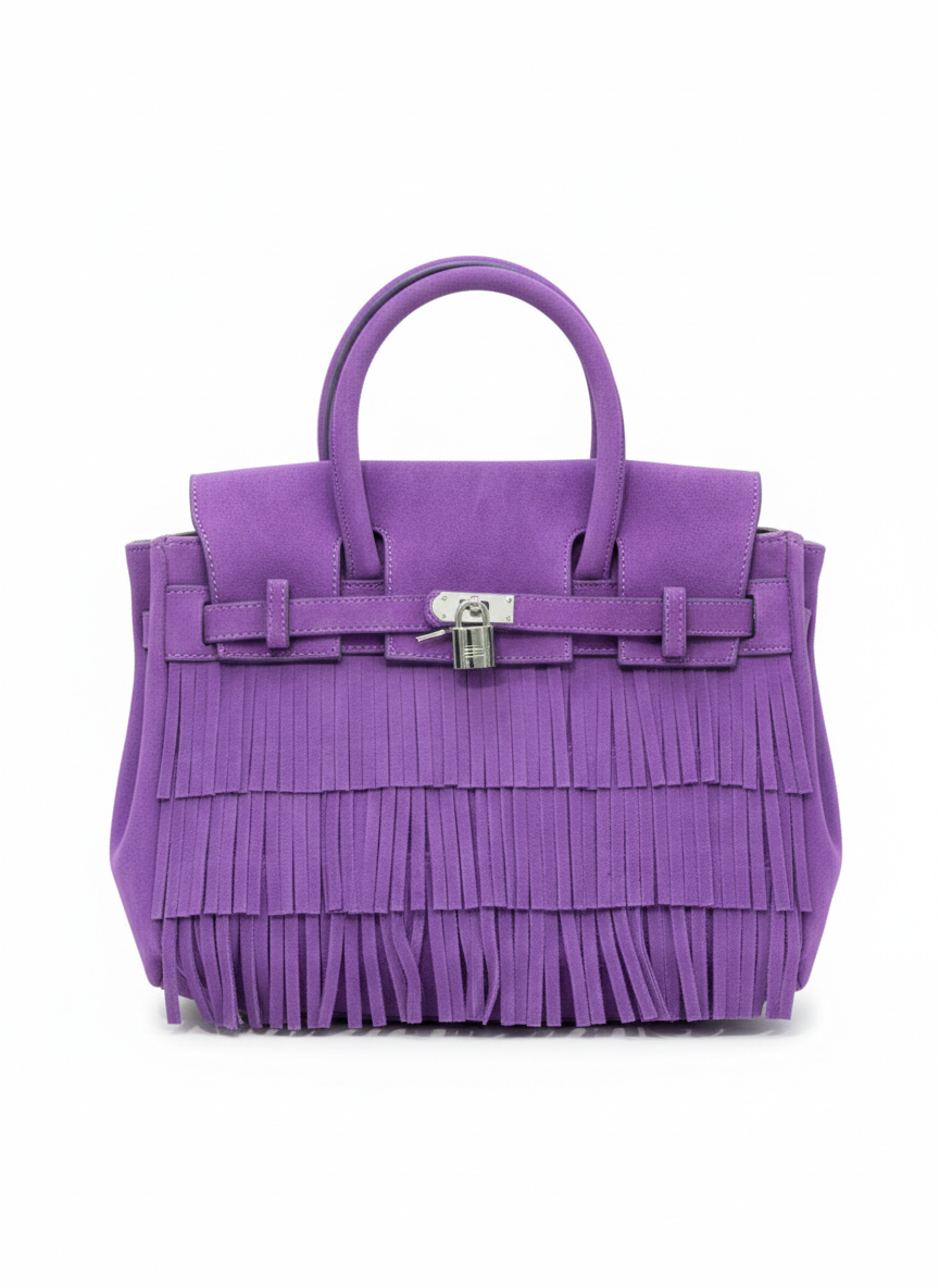 SİERRA MOR - HERMES MODEL SÜET ÇANTA